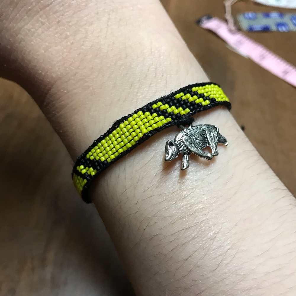 Handcrafted Hufflepuff inspired bracelet